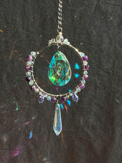 amethyst crystal suncatcher