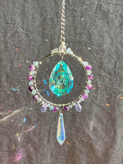 amethyst crystal suncatcher