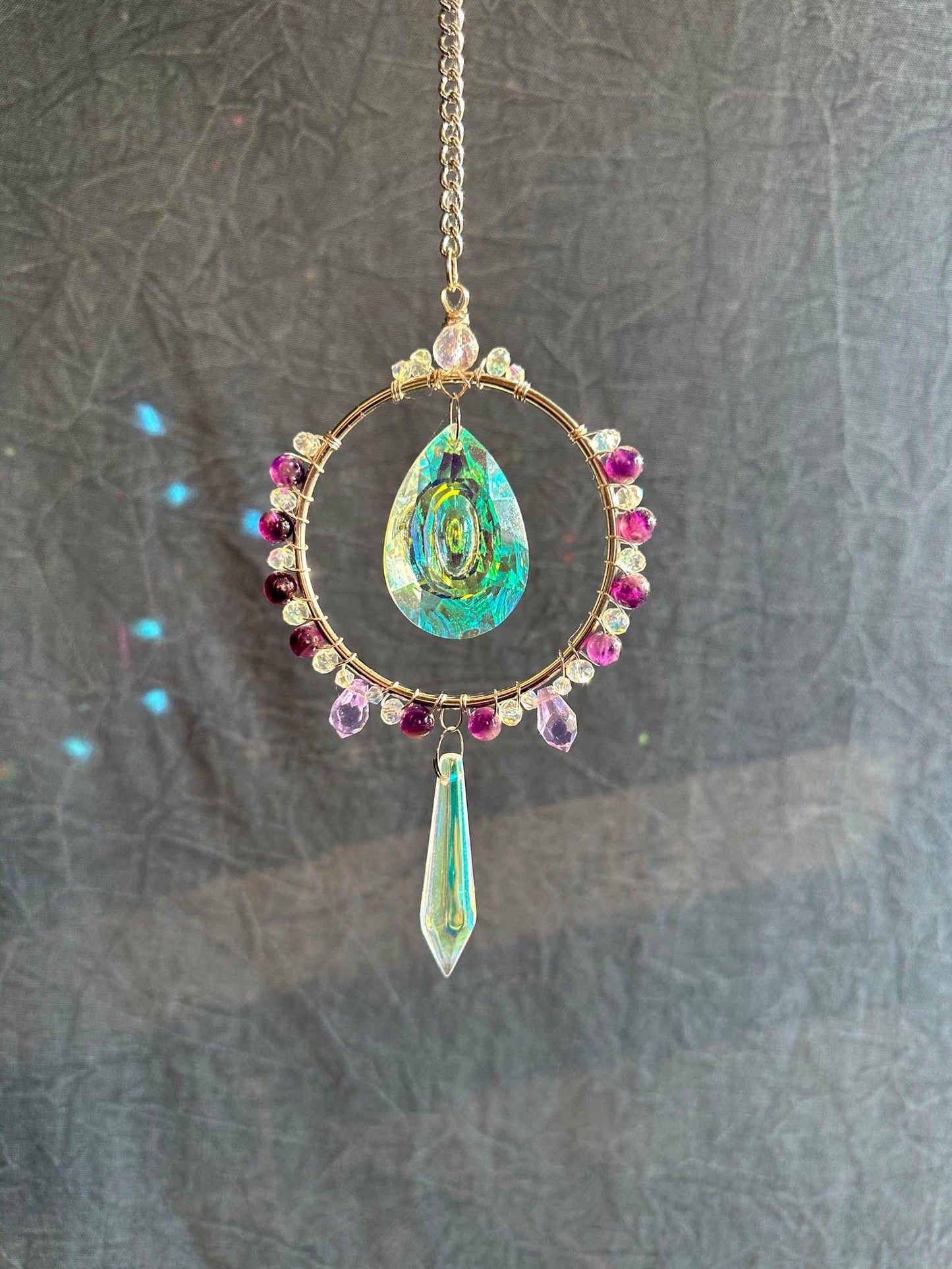 amethyst crystal suncatcher