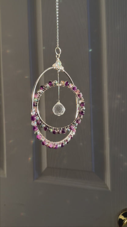 Double Hoop Amethyst Suncatcher