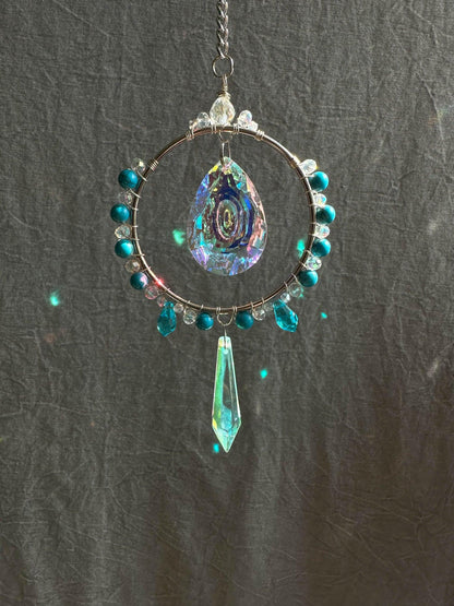 Turquoise Crystal Suncatcher - Prismana Craft Co